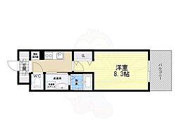 インベスト塚口エスフロント 1Kの間取図画像