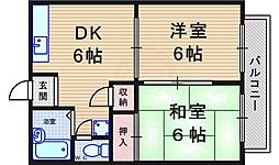 サニーハイツ 2DKの間取図画像
