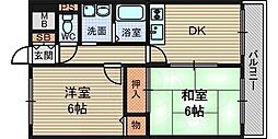 ジョイ塚口 2DKの間取図画像