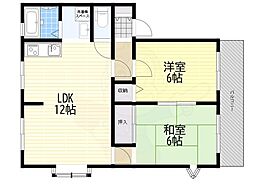 プレステージ野間A棟 2LDKの間取図画像