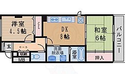 ヴィラトヨナカ 2DKの間取図画像