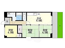キャトル・セゾン 2LDKの間取図画像