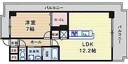 インベスト塚口エスフロント 1LDKの間取図画像