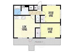 セントラル南塚口 2LDKの間取図画像