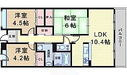 ヴェール園田 3LDKの間取図画像