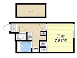 レオパレスカリヨ尼崎 1階1Kの間取り