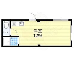 JR福知山線 塚口駅 徒歩13分の賃貸アパート 2階ワンルームの間取り