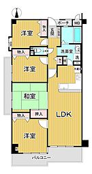 ローレルコート学園前D棟 4LDKの間取図画像