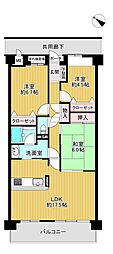ステイツ富雄 3LDKの間取図画像