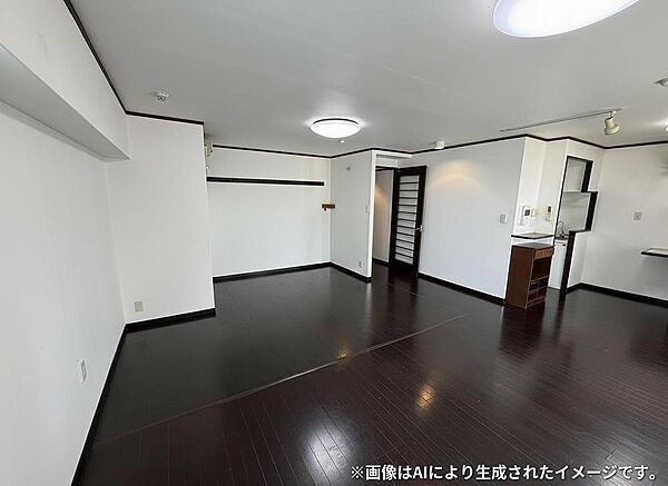 【LDK（約23.1帖）】23帖超えで家具の配置がしやすい形状のリビングです。