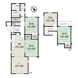 平城朱雀第二住宅 4LDKの間取り
