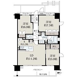 アトレ新大宮 3LDKの間取図画像