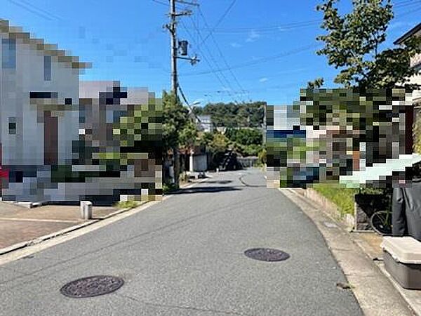 【前面道路含む現地】前面道路幅員は北東側約9m。