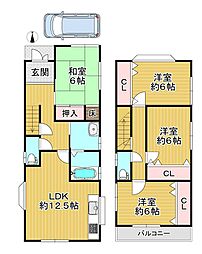 近鉄大阪線 桜井駅 徒歩20分 4LDKの間取り
