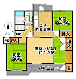 オレンジマンション 3DKの間取り