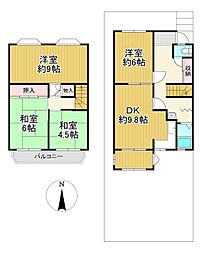 近鉄京都線 向島駅 徒歩9分 4DKの間取り