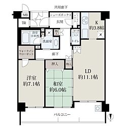 レフィナード嵐山 2LDKの間取図画像