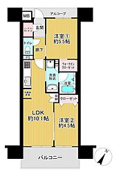 プレサンスロジェ此花アライブマークス 2LDKの間取り