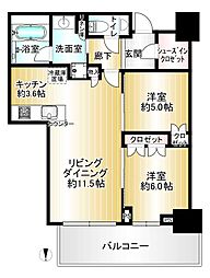グランドメゾン新梅田タワーザクラブレジデンス 2LDKの間取図画像