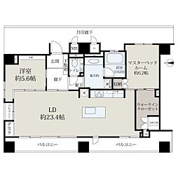 パシフィック難波グラシア 2LDKの間取図画像
