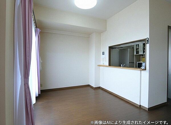 対面式キッチン（AＩによる家具消し加工済