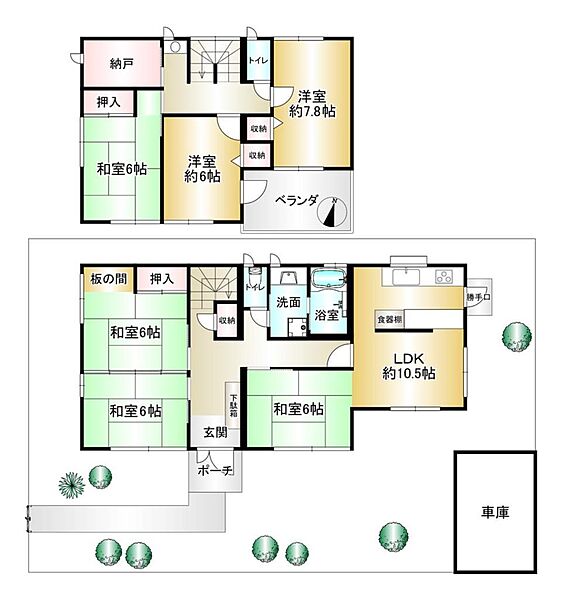 2980万円、6LDK＋S（納戸）、土地面積336.31m2、建物面積129.83m2