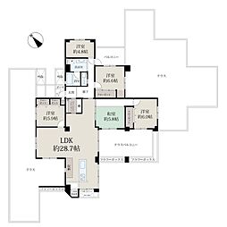 千里山ロイヤルマンション3番街E棟 5LDKの間取図画像