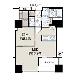 ローレルタワールネ浜松町 1LDKの間取図画像