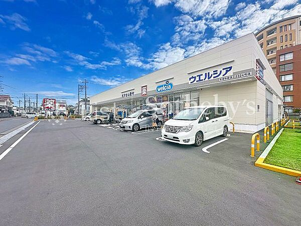 ウエルシア平塚中原店 徒歩10分。かぜ薬や衛生用品、化粧品や食料品まで幅広く揃うドラッグストアが徒歩圏内にあり、急な体調不良や日用品の買い足しにも安心です。 750m
