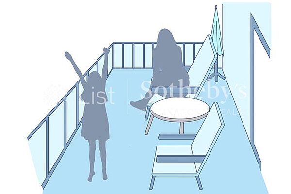 ルーフバルコニーがついた魅力的なお住まい！プライベートスペースになり使い方が多様できます！お洗濯物を干しても十分な広さがございます！