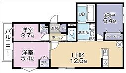 東京メトロ半蔵門線 押上駅 徒歩5分の賃貸マンション 2階2SLDKの間取り