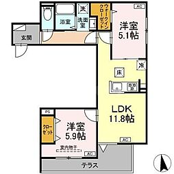 東武伊勢崎線 東向島駅 徒歩8分の賃貸アパート 1階2LDKの間取り