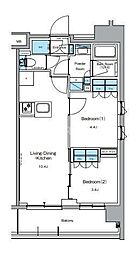 東京メトロ半蔵門線 押上駅 徒歩10分の賃貸マンション 3階2LDKの間取り
