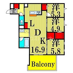 間取図画像 3LDK