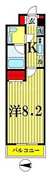 JR総武線 両国駅 徒歩4分の賃貸マンション 6階1Kの間取り