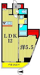 京成押上線 京成曳舟駅 徒歩3分の賃貸マンション 6階1LDKの間取り