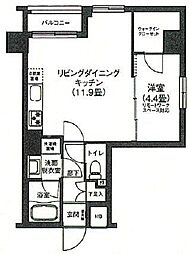 東武伊勢崎線 曳舟駅 徒歩8分の賃貸マンション 3階1LDKの間取り