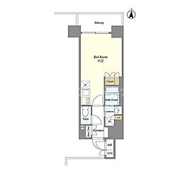 東京メトロ半蔵門線 錦糸町駅 徒歩9分の賃貸マンション 6階ワンルームの間取り