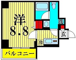京成押上線 八広駅 徒歩2分の賃貸マンション 6階1Kの間取り