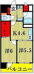 東京メトロ半蔵門線 錦糸町駅 徒歩10分の賃貸マンション 5階2DKの間取り
