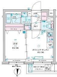 京成押上線 京成立石駅 徒歩10分の賃貸マンション 5階1DKの間取り