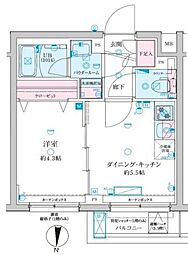 京成押上線 京成立石駅 徒歩10分の賃貸マンション 2階1DKの間取り