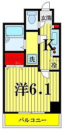 京成押上線 八広駅 徒歩10分の賃貸マンション 8階1Kの間取り