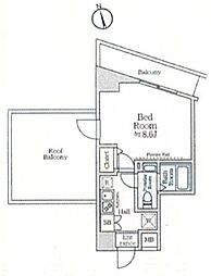 京成押上線 京成曳舟駅 徒歩7分の賃貸マンション 6階1Kの間取り
