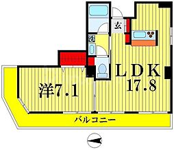 JR総武線 両国駅 徒歩5分の賃貸マンション 6階1LDKの間取り