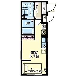 東京メトロ半蔵門線 錦糸町駅 徒歩4分の賃貸マンション 2階ワンルームの間取り