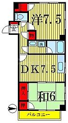 JR総武本線 錦糸町駅 徒歩12分の賃貸マンション 4階2DKの間取り