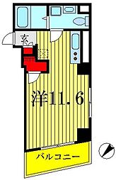 東武伊勢崎線 曳舟駅 徒歩7分の賃貸マンション 7階ワンルームの間取り