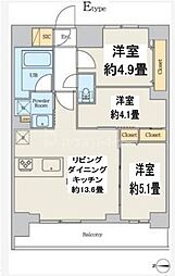 都営浅草線 本所吾妻橋駅 徒歩2分の賃貸マンション 11階3LDKの間取り
