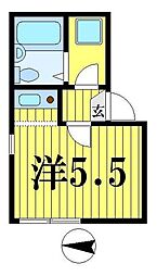 東武伊勢崎線 東向島駅 徒歩8分の賃貸アパート 1階ワンルームの間取り